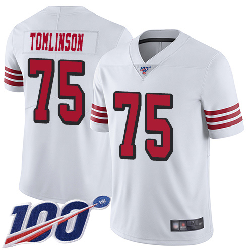 San Francisco 49ers Limited White Men Laken Tomlinson NFL Jersey #75 100th Season Vapor Untouchable Rush
